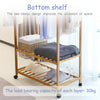 Heavy Duty Hallway Wooden Rail Clothes Hanging Garment Rack w/ Strengthened Rods