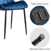 2 Velvet Dining Chairs High Back Kitchen Chairs Padded Stripe Seat Metal Legs