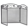 3 Panel Foldable Fire Screen Protector Fireplace Fence Freestanding Spark Guard