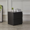 2 Drawers Black Bedside Cabinet Storage Nightstand Bedroom Chest Of Drawers