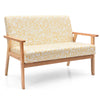 Wooden 2-Seater Loveseat Fabric Upholstered Lounge Arm Chair Sofa Chair Couch