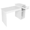 White Wooden Computer Desk Laptop PC Table Shelves Home Office Workstation