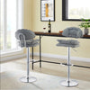 Set of 2 Counter Chairs Faux Leather Bar Stools Upholstered Seat Barstool Salon