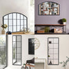 Rectangle Arched Window Mirror Durable Metal Frame Wall Mount Home Hallway Decor