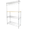 4-Tier Microwave Oven Stand Kitchen Bakers Rack Storage Shelf Organiser W/Hooks