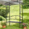 Iron Garden Arbour Pergola with Bench 2-Seater Plant Climbing Archway Loveseat