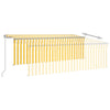 Manual Retractable Awning with Blind& 4x3m Yellow&White N3I6