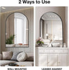 Premium Large Arched Wall Mirror Bathroom Vanity Mirror Windowpane Mantle Deco