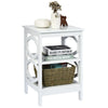 3-Tier Multifunctional Nightstand Stable Sofa Bed Side Table with Storage Shelf