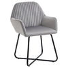 Modern Accent Chair Velvet-Feel Upholstered Lounge Armchair Grey