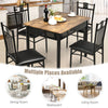5PCS Dining Table & Chair Set Breakfast Bar Kitchen Furniture with Padded Seat