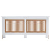 Modern Radiator Cover Cabinet MDF Vertical Slat Shelve Home Furniture White