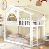 Children Wooden Bed Frame Double Bunk Beds 3ft Single Pine Wood Bed Kids White