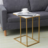 Sofa Side Table Marble Top C-Shape Laptop Stand Tray Slide Under Couch End Table