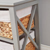 Grey Wooden Storage Unit 4 Drawer Chest Water Hyacinth Basket Hallway Organiser