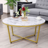 Round X-Base Leisure Coffee Tea Table Modern Sofa Side End Table Adjustable Feet