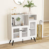 Kitchen Sideboard Wooden Storage Cabinet Cupboard w/Glass Doors Adjustable Shelf