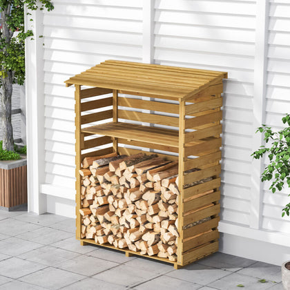 Firwood Outdoor Log Store with Roof Garden Wooden Firewood Stackable Storage XL