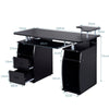 Computer Desk Home Office Workstation with 2 Drawers & Storage Compartments