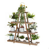 4 Tier Wood Plant Stand Stable A-Frame Flower Stand Planter Display Garden Patio