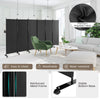 6-Panel Room Divider 172cm Folding Privacy Screen Rolling Portable Wall Divider