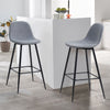 2Pcs Bar Stools Fabric Breakfast Bar Stools Kitchen Chairs Metal Leg 75 cm Seat