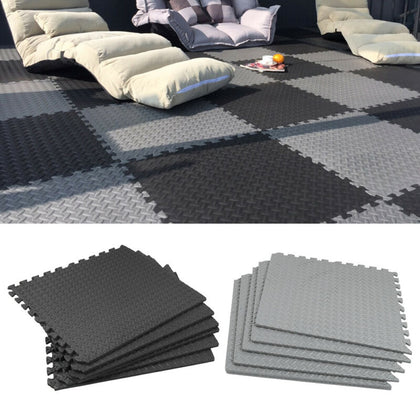Interlocking Soft Floor Mats Gym Flooring Puzzle Rubber Yoga Tile Leaf Pattern