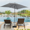 2x3m Garden Table Parasol Sun Umbrella Crank Tilt Rectangle Sun Shade with Base
