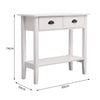 Modern 2-Drawer Console Table w/ Bottom Shelf Hallway Storage Furniture White