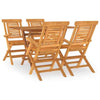 5 Piece Garden Dining Set Solid Wood Teak F4F4