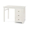 White Wood Painted Single Pedestal 3 Drawer Storage Dressing Table Vanity Desk