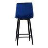 2pcs Bar Stools Set Velvet Seat Metal Footrest Barstools Breakfast Dining Chairs