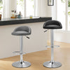 Pair of Grey / Black Bar Stools Gas Lift Swivel Home Kitchen Breakfast Chairs
