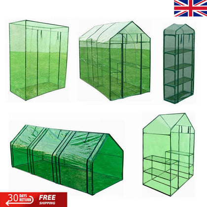 Reinforced Steel Walk-in Polytunnel Greenhouse with Door Plant Grow House Garden