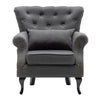 Upholstered Wing Back Chesterfield Sofa Velvet Button Tub Chair Scallop Armchair