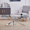 Glass Coffee Table With Chrome X Modern LivingRoom Furniture Tea Sofa Side Table