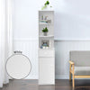 White Corner Cabinet 3-Tier Shelves 1 Drawer 1 Door Bathroom Slim Floor Cabinets