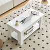 White Coffee Table with Lift Top Storage Shelf Wood Living room Height Ajustable