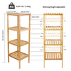 Multifunction Bamboo Shelf Free Standing Bathroom Tower Rack Corner Storage Unit