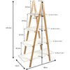 Stylish Bamboo Ladder 4 Tier Shelf Unit Bookcase Living Room Storage Marble