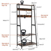 Industrial Rustic Clothes Rail Coat & Hat Rack Wooden & Metal Garment Home Shelf