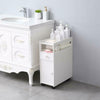 White Bathroom Storage Cabinet Narrow Cabinet Shelf Cupboard Unit Free Standing