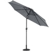 2.4x3m Round Garden Parasol with Base Set Outdoor Umbrella Sun Shade Crank Tilt