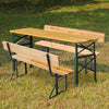 Wooden Portable Folding Picnic Beer Bench Table Trestle Pub Outdoor Backrest/NO