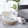 Round Soft Elevated Dog Cat Sofa Bed Couch Pet Bed Wood Base W/ Removed Cushion