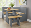 Corner Dining Set L Shaped Diner With Bench Booth Kitchen Trestle Solid Pine