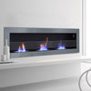 Bio Ethanol Fireplace Real Fire Frame 2/3 Burner Wall/Insert w Protective Glass