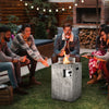 8.79 kW Propane Gas Fire Pit Table Outdoor Square Fire Table with Wind Guard