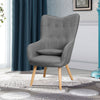 Fabric Single Sofa Armchair Lazy Balcony Living Room High Back Lounge Chair Grey