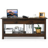 110cm Modern Lift Up Top Coffee Table Desk W/ Hidden Storage & Divided Shelf